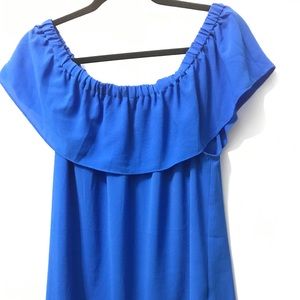 Off the shoulder / short sleeve rose + olive top